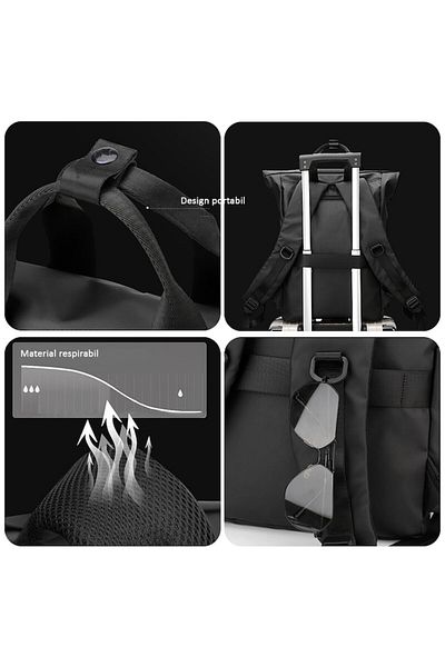 OBRALIX Rucsac multifuncțional pentru laptop, negru,