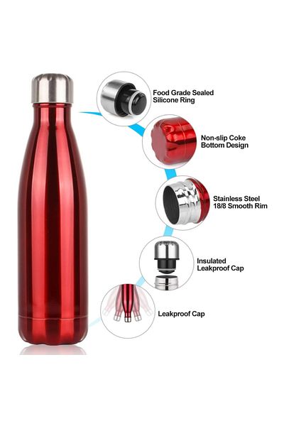 OEM Sticlă Termos, 500 ml, Roșu