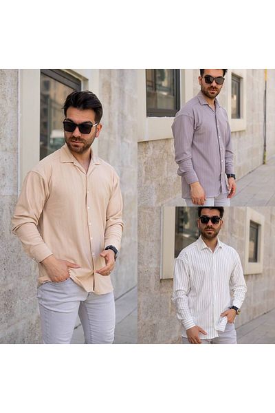 laqa Oversize Striped Crepe Shirt