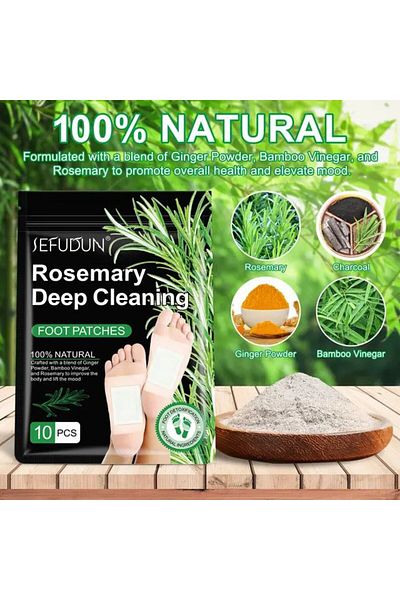OEM Plasturi detoxifianți pentru picioare SEFUDUN cu rozmarin, 10 bucăți, curățare și revitalizare, 100%