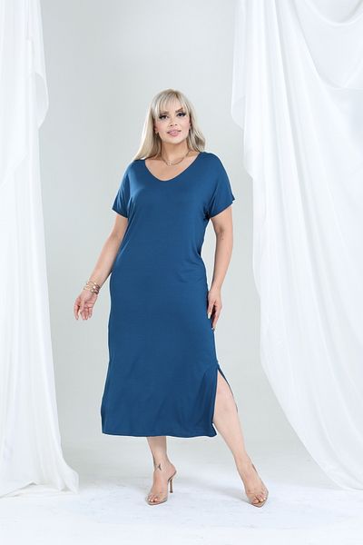 MJORA Plus Size Women's Viscose Knitted Basic Casual Dress