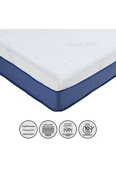 Home Box مرتبة SleepLuxe iCool Gel Pro Visco Memory Foam متوسطة النعومة ذات ن...