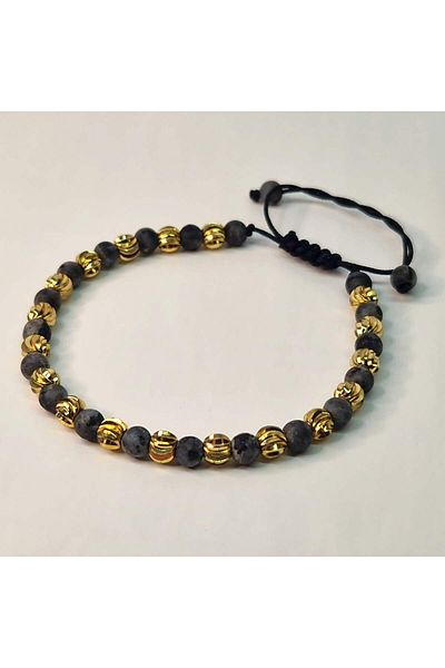 My Bijoux Brățară cu pietre semiprețioase naturale Darren și biluțe placate cu aur