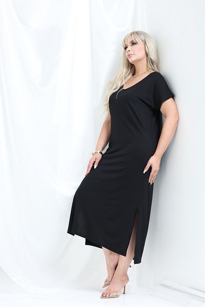 MJORA Plus Size Women's Viscose Knitted Basic Casual Dress