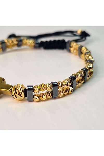 My Bijoux Brățară cu pietre semiprețioase naturale placată cu aur de 18k IH704