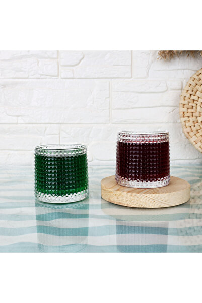 deli glass Sarla - Set of 2 Dotted Stylish Soft Drink Glasses 160 ml