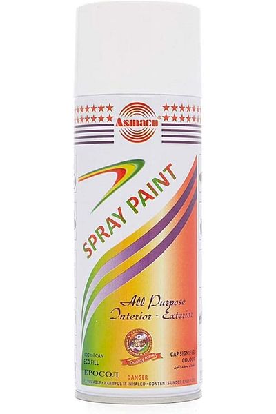 Asmaco All Purpose Interior and Exterior Spray Paint, White