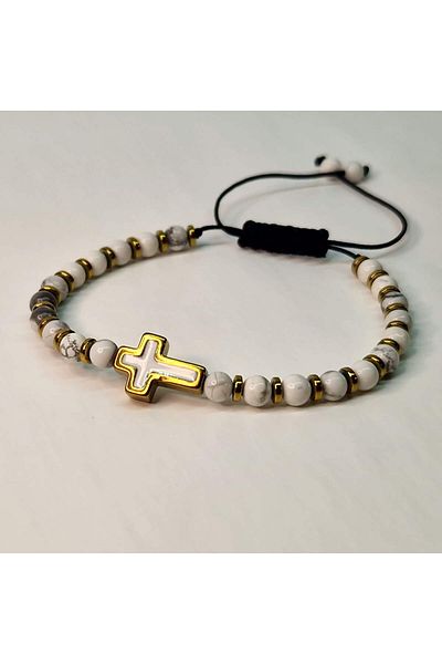 My Bijoux Bratara cu pietre semipretioase naturale placata cu aur de 18k IH707
