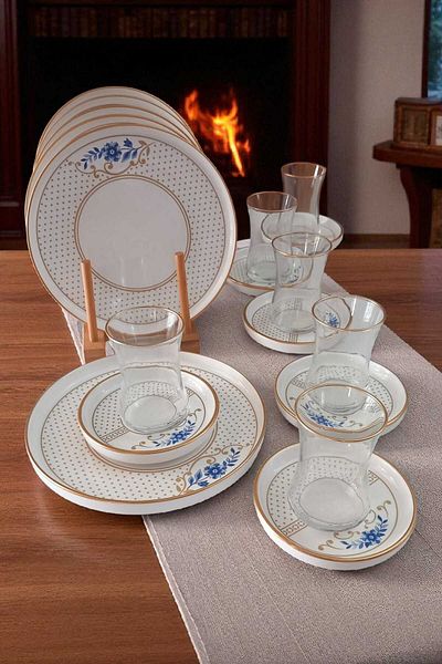 ariana sytle 18 Piece Gilded Master Patterned Tea Cake Set 01