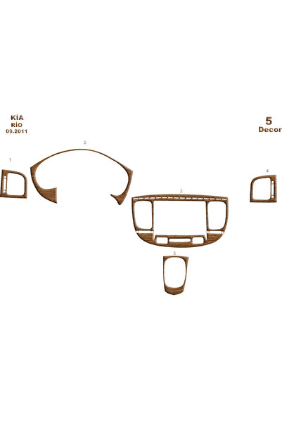 Marscockpitdesign كيا ريو وحدة التحكم-توبوردو 2011 5 قطع