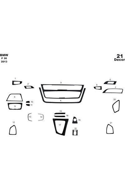 Marscockpitdesign Bmw F30 كونسول متوافق مع توربيدو 21 قطعة فوق 2013