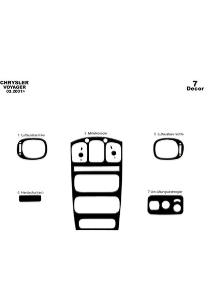 Marscockpitdesign تشريسلر فوييجر وحدة التحكم-توبيردو 2001-2007 7 قطع
