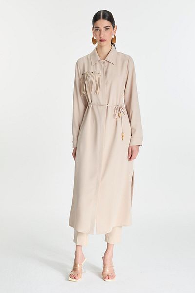 Zühre Beige Wear and Go with Seashell Detail and Tassels Gc-0234