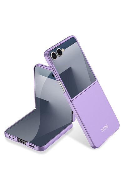 HTstore حافظة Z Flip 7 متوافقة مع Galaxy Zore ذات الغطاء الصلب - أرجواني