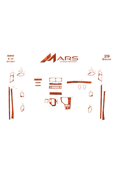 Marscockpitdesign Bmw 5 Series E39 متوافق مع وحدة التحكم وقشرة التوربيدو 1995...
