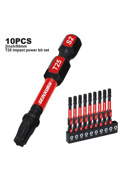 choice2 مجموعة رؤوس مفكات توركس مغناطيسية من جينكسورن مقاس 2 بوصة، 10 قطع، مق...