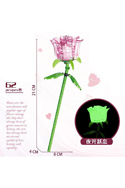 Choice5 بدون صندوق اصنعها بنفسك ورود وردية سوداء لامعة نباتات إضاءة ليلية الس...