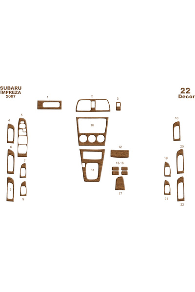 Marscockpitdesign سوبارو امبريزا كونسول-توربيد 2007 22 قطعة