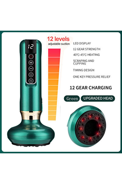 Choice3 12 gear Green 6 Gear Electric Cupping Massager Vacuum Suction Cup Gua...