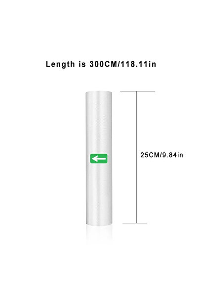 Choice1 25 سم 1 لفة 1 لفة 300 سم أكياس مفرغة من الهواء للطعام، لفات أكياس حفظ...