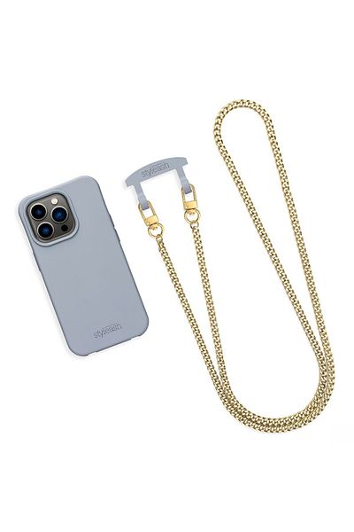 STYLEASH Husa telefon premium din TPU cu lant metalic detasabil Styleash, iPhone 14 Pro