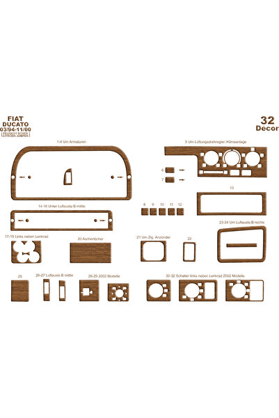 Marscockpitdesign فيات دوكاتو جامبر بوكسر كونسول-توربيدو 1994-1999 32 قطعة
