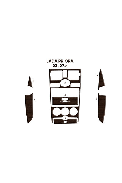 Marscockpitdesign لادا بريورا كونسول-توربيدو 2007 7 قطع