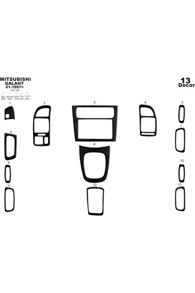 Marscockpitdesign ميتسوبيشي جالانت وحدة التحكم-توبوردو 1998-2002 13 قطعة