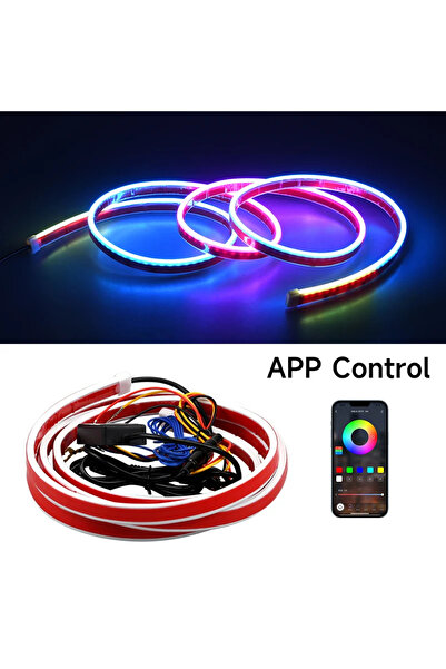 Choice9 120cm APP 12V LED Car Hood Light RGB With Turn Signal DRL Multifuncti...