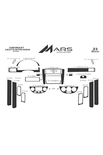 Marscockpitdesign غطاء كونسول توربيدو لسيارة شيفروليه لاسيتي-أوبترا 2004، 23 ...