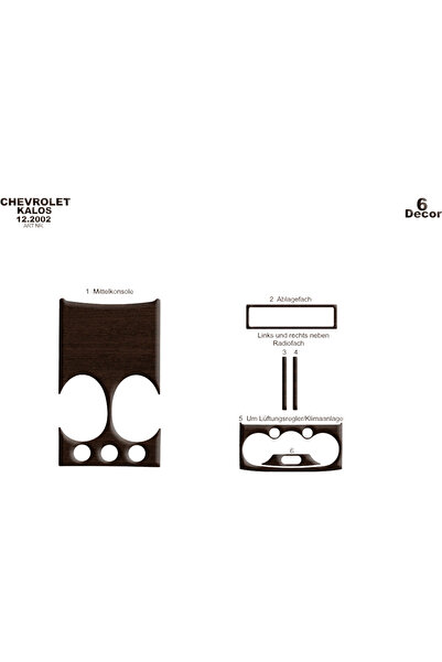 Marscockpitdesign شيفروليه كالوس كونسول-توربيدو 2002 6 قطع