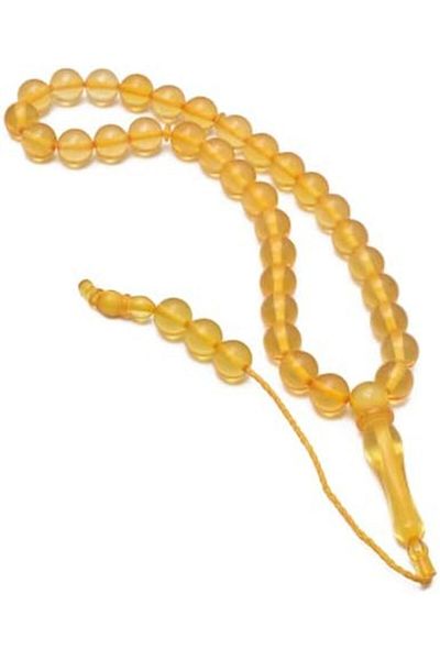 Eagal Amber Oval Prayer Beads in Transparent Yellow