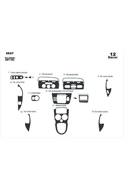 Marscockpitdesign مقعد Altea - وحدة تحكم توليدو - توربيدو 2004 12 قطعة