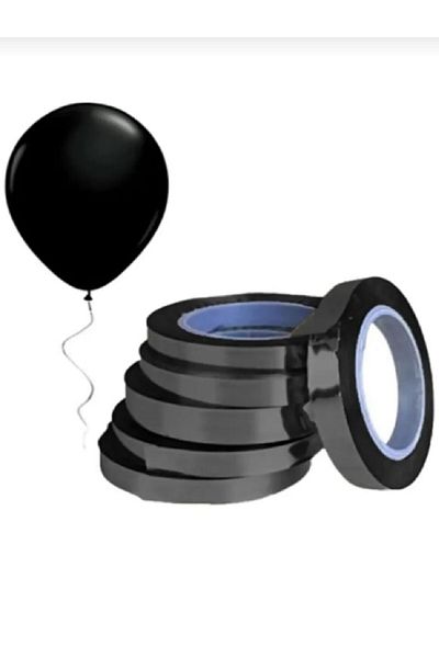 Bkmc Black Color Black Shiny Metalized Raffia 25 Meters - Raffia Balloon String and Gift Package Decoration Ribbon