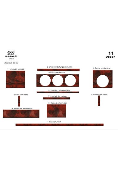 Marscockpitdesign أودي 80-90 كونسول-توربيد 1 قطعة بين 86-95