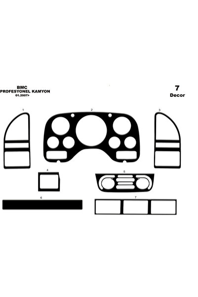 Marscockpitdesign BMC Profesyonel Konsol-Torpido Kaplama 2007 7 Parça
