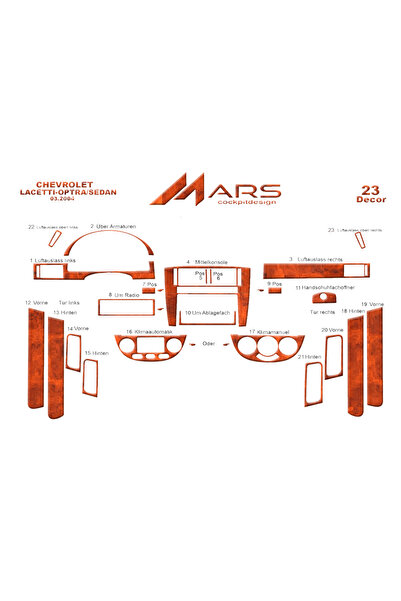 Marscockpitdesign غطاء كونسول توربيدو لسيارة شيفروليه لاسيتي-أوبترا 2004، 23 ...