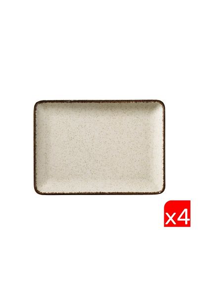 Kütahya Porselen Moderna Rectangular Plate Cinnamon 4 Pieces 18X13Cm Tan18X13Dus2730P02