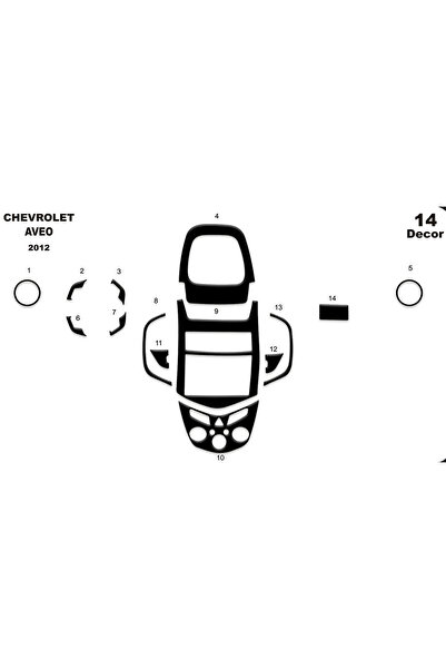 Marscockpitdesign شيفروليه أفيو مطلية بالألمنيوم 2012 14 قطعة