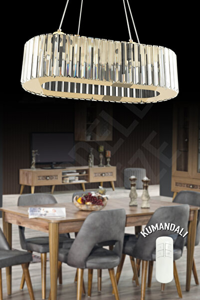 Genel Markalar Yuvarlak Zambak Yemek Masası Gold 4 Lü 46 cm Kumandalı Lüx Mod...