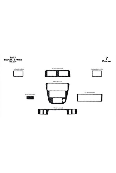 Marscockpitdesign تاتا تيلكو سبورت كونسول-توربيدو 1997 7 قطع