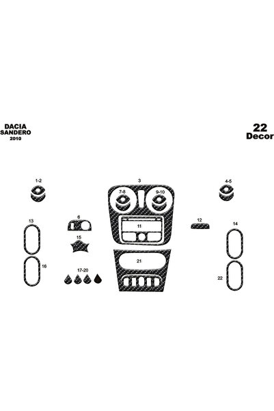 Marscockpitdesign داشة داسيا سانديرو - توربيدو 2012 22 قطعة
