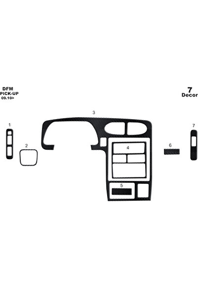 Marscockpitdesign DFM Minibus Console-Torpedo Overlay 2010 7 قطع