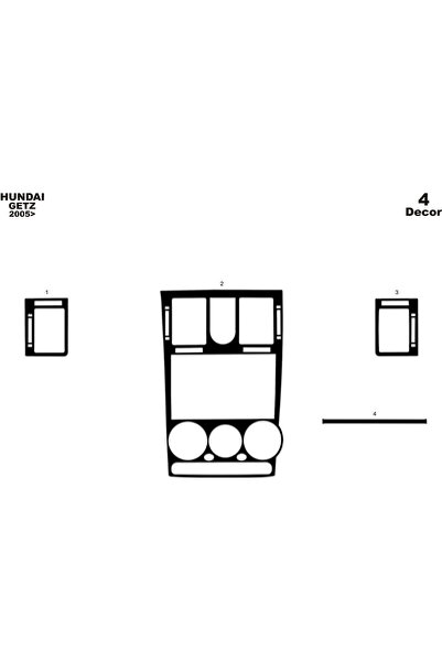 Marscockpitdesign هيونداي جيتز وحدة التحكم-توبيردو 2005-2010 4 قطع