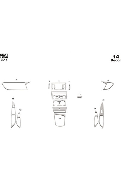 Marscockpitdesign سيت ليون بيانو بلاك كاب 2014 14 قطعة