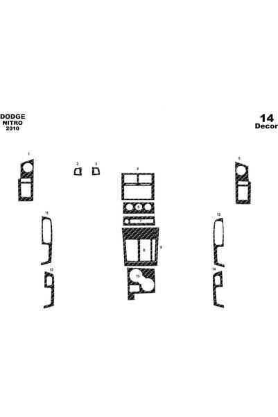 Marscockpitdesign دودج نيترو وحدة التحكم-تغليف التوربيدو 2010 14 قطعة