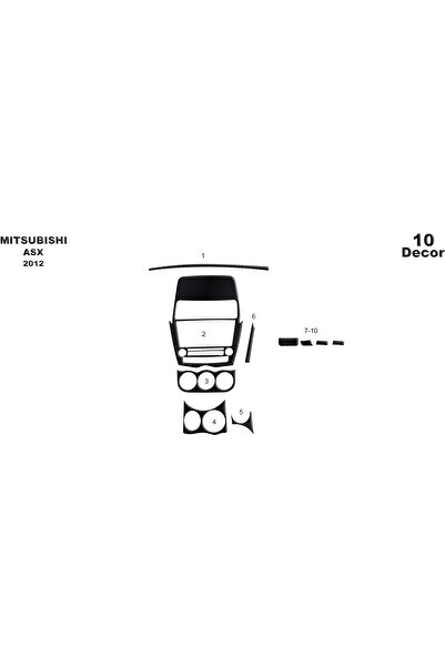 Marscockpitdesign ميتسوبيشي Asx وحدة التحكم-تغطية التوربيدو 2012 10 قطع