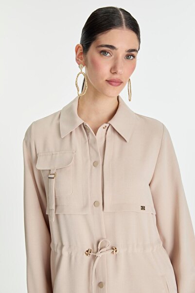 Zühre Beige Wear and Go with Elastic Waist and Buttons Gc-0248