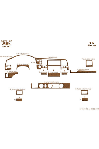 Marscockpitdesign غاز غازيل سوبول كونسول-توربيدو 2005 16 قطعة