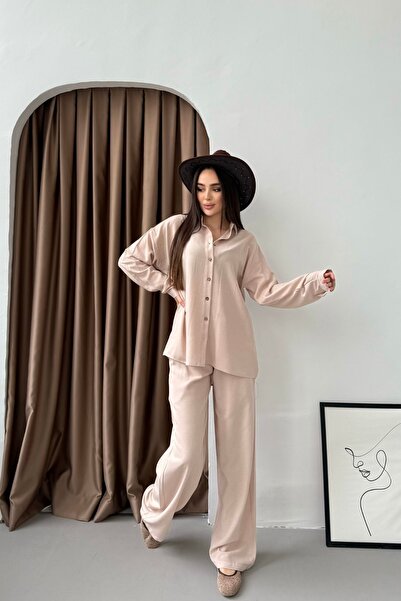 Mezka Set de cămașă din in, cu croiala dublă, pentru femei